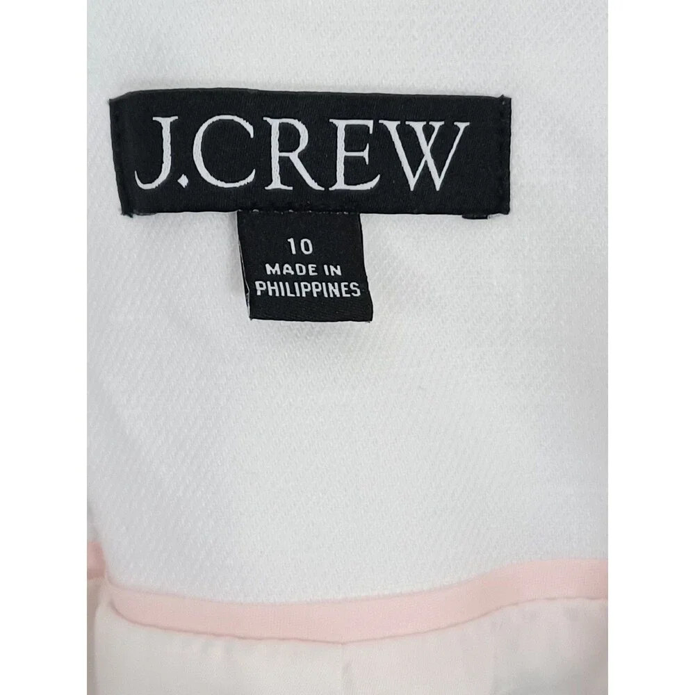 J.Crew Greta Double Breasted Blazer Womens Size 10 Linen Blend Nautical Preppy